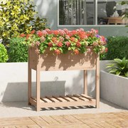 vidaXL Vaso/floreira com prateleira 82,5x54x81 cm pinho maciço