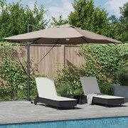 vidaXL Guarda-sol Cinzento-acastanhado 351 x 250 x 253 cm