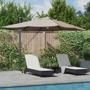 vidaXL Guarda-sol Roma de Braço Articulado com luzes de tira LED