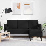 vidaXL Conjunto de Sofás Preto 173 x 131 x 67 cm tecido