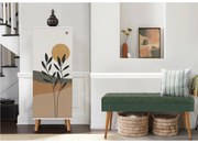 Conjunto de Mobiliário de Entrada Vegas – Branco e Verde – Sapateira: