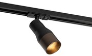 Foco Moderno Preto com Bronze Escuro para Sistema de Trilho Monofásico - Iconic Kohua