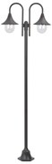 vidaXL Candeeiro de pé p/ jardim c/ 2 braços E27 220cm alumínio bronze