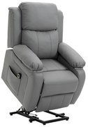 HOMCOM Poltrona Relax Elevatória com Controle Remoto Reclinação Elétrica de 160° Apoio para os Pés 76x90x105 cm Cinza | Aosom Portugal