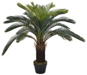 vidaXL Palmeira cica artificial com vaso 90 cm verde
