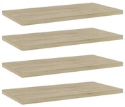 Prateleiras estante 4pcs 40x20x1,5cm contraplacado cor carvalho