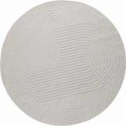 vidaXL Tapetes de área Redondo HUARTE Creme Ø 160 CM Poliéster