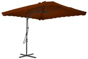 vidaXL Guarda-sol de jardim c/ poste de aço 250x250x230 cm terracota