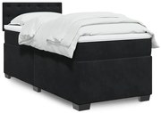 Cama box spring com colchão solteiro veludo preto