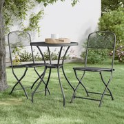 vidaXL Cadeiras jardim dobráveis 2 pcs malha metal expandido antracite
