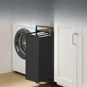 Cesto para roupa suja 47 L com saco para roupa suja 42 x 28 x 75 cm Preto e castanho vintage