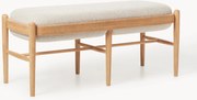 Banco estofado em madeira de carvalho Imara