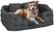 PawHut Cama para Cães Grandes Cama para Animais de Estimação com 2 Almofadas Cama para Cães com Base Antiderrapante 110x70x35 cm Cinza