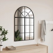 vidaXL Espelho de parede arqueado 60x90 cm ferro preto