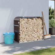 vidaXL Suporte de lenha 120x45x100 cm aço galvanizado castanho