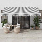 vidaXL Toldo retrátil automático com LED 450x350 cm antracite/branco