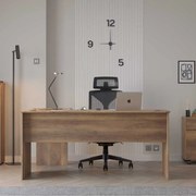 Secretária de Canto "Executive" - 160 x 75 x 144 cm - Nogueira - Desig