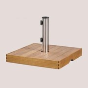 Base Quadrada Para Guarda-chuva 50x50 Cm Em Madeira Canco Natural - Sklum