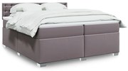 vidaXL Cama com molas/colchão 200x200 cm couro artificial cinzento