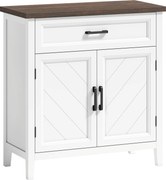 HOMCOM Aparador de sala, móvel de arrumação com 2 portas, gaveta e prateleira ajustável, 76 x 35 x 80 cm, branco | Aosom Portugal