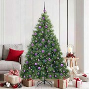 vidaXL Árvore de Natal Artificial com 300 LEDs Verde 180 cm PE e PVC