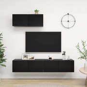 vidaXL Móveis de TV 3 pcs derivados de madeira preto