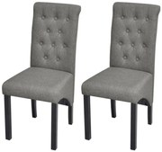 vidaXL Cadeiras de jantar 2 pcs tecido cinzento-claro