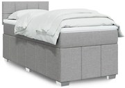 Cama com molas/colchão 80x200 cm tecido cinza-claro
