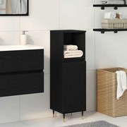 vidaXL Armário de Banheiro com porta Carvalho Preto 30 x 30 x 100 cm