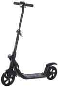 HOMCOM Trotinete Dobrável para Adultos e Crianças acima de 14 anos Guidão com Altura Ajustável Freio Rodas Grandes Carga 100kg 93,5x38x95-105cm Preto