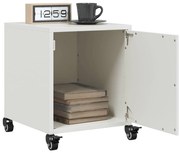 vidaXL Mesas de cabeceira 2 pcs 36x39x43,5 cm aço branco
