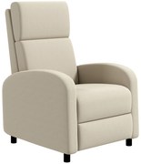 HOMCOM Poltrona Relax Reclinável até 160° Poltrona Reclinável Manual com Apoio para os Pés 64x86x102 cm Creme | Aosom Portugal