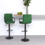 vidaXL Bancos de bar 2 pcs veludo verde-escuro