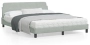 vidaXL Estrutura de cama sem colchão 160x200 cm veludo cinzento-claro