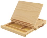 Vinsetto Cavalete de Mesa Ajustável Caixa Cavalete de Madeira de Faia com Gaveta de Armazenamento e Dobrável 33,5x26x26 cm Madeira