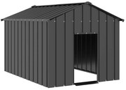 vidaXL Casota para cães com telhado 113x153x101 cm aço galvanizado