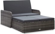 vidaXL 2 pcs conjunto lounge de jardim c/ almofadões vime PE cinzento