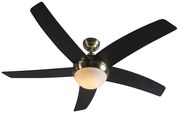 Ventilador de teto dourado com impressão de madeira 132cm com controle remoto - Cool Moderno