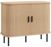 HOMCOM Aparador Sala de Estar com 2 Portas de Correr e Compartimentos Vintage Aparador de Sala de Jantar 90x40x75 cm Carvalho | Aosom Portugal