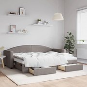 vidaXL Sofá-cama c/ gavetão/gavetas 80x200 cm tecido cinza-acastanhado