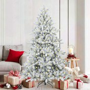 vidaXL Árvore de Natal Articulada Artificial Branco 180 cm PVC e Aço
