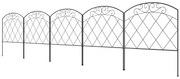 Outsunny Cercas de Jardim 305x61 cm Conjunto de 5 Cercas Decorativas para Jardim de Metal Barreira para Animais para Pátio Preto