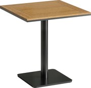 Outsunny Mesa de Apoio 70 x 70 cm resistente às intempéries, mesa de jardim com efeito madeira, base larga, quadrada, madeira natural | Aosom Portugal