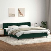 vidaXL Cama com molas/colchão 180x210 cm veludo verde-escuro