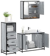 vidaXL 3 pcs Conjunto móveis casa de banho madeira proc. cinza sonoma
