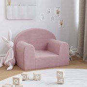 vidaXL Sofá infantil pelúcia macia rosa