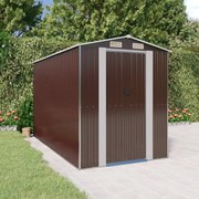 vidaXL Abrigo de jardim 192x357x223 cm aço galvanizado castanho-escuro