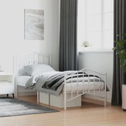 vidaXL Estrutura de cama com cabeceira e pés 80x200 cm metal branco