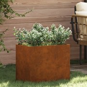 vidaXL Vaso de Jardim Castanho 50 x 32 x 40 cm Aço envelhecido