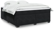 vidaXL Cama com molas/colchão 180x200 cm veludo preto